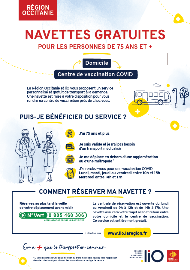 Navettes gratuites pour les centres de vaccination